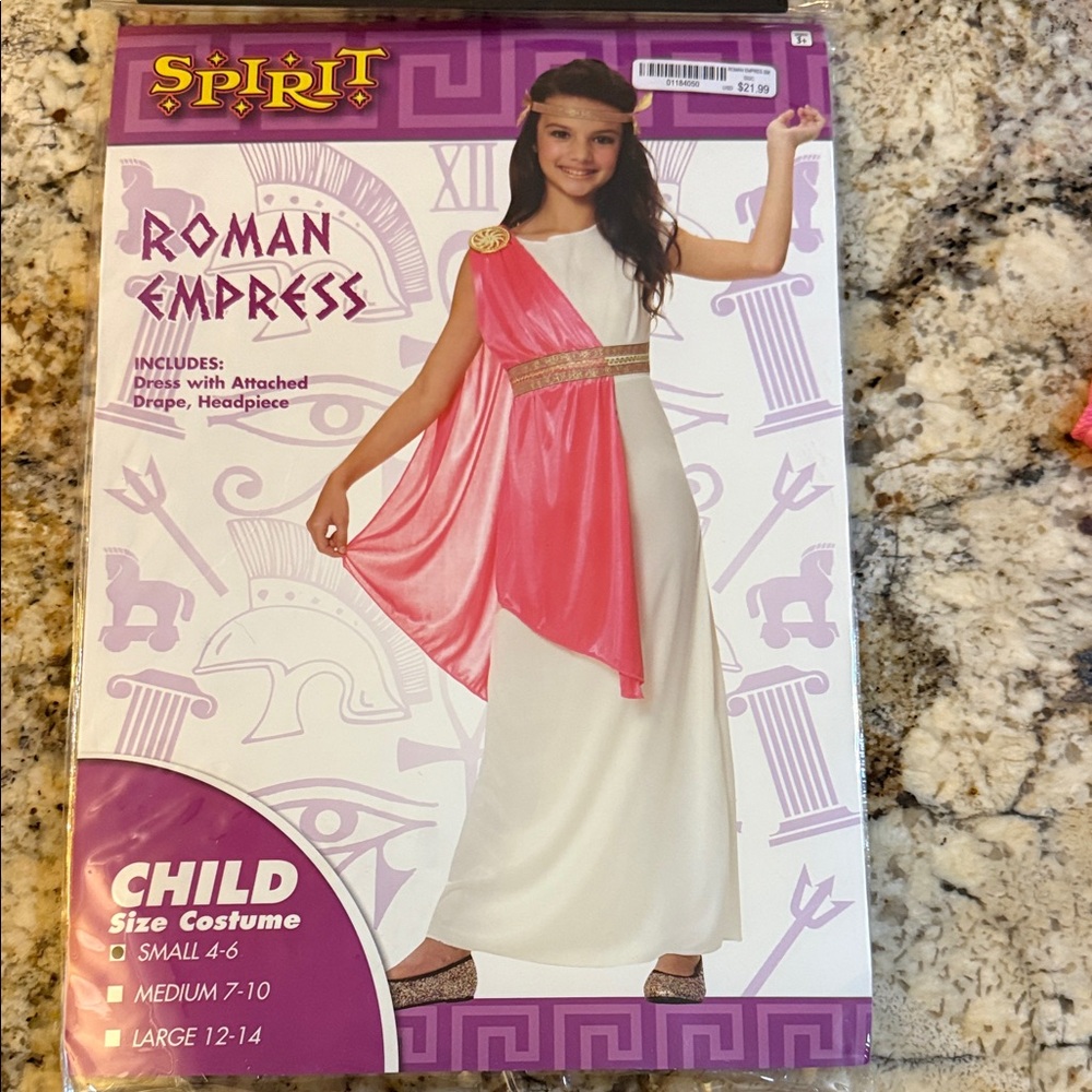 Spirit Roman Empress Child Costume - Pink and White
